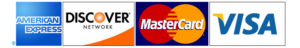 Accepted credit cards: Visa, Mastercard, American Express, Discover